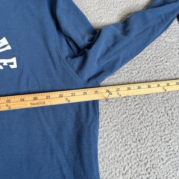 Volcom Thermal Shirt Mens XXL Blue Waffle Knit Long Sleeve Graphic Surf Skate - Picture 11 of 11